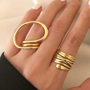 ‼️NEW IN‼️Elegant Gold-Tone Ring Set🔥